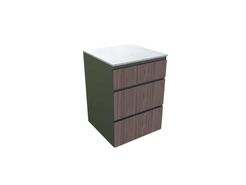 Modularna letna kuhinja - Element s predali, ameriški oreh