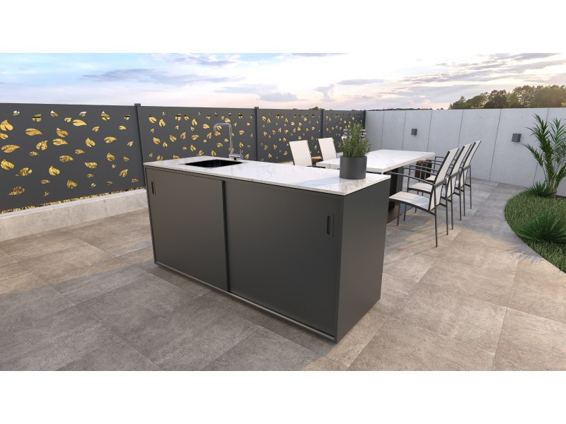 Modulare Outdoor Küche - Element mit Spüle, Anthrazit