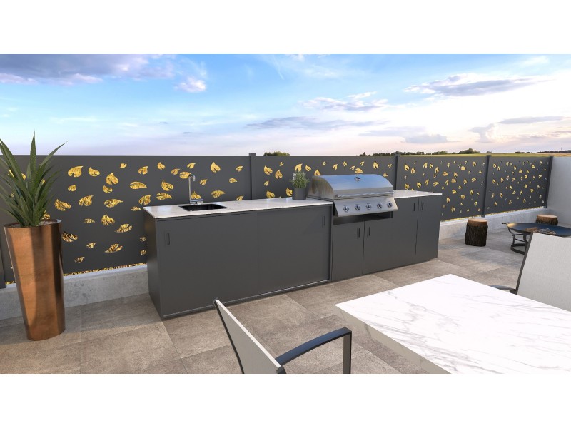 Modulare Outdoor Küche - Element mit Spüle, Anthrazit