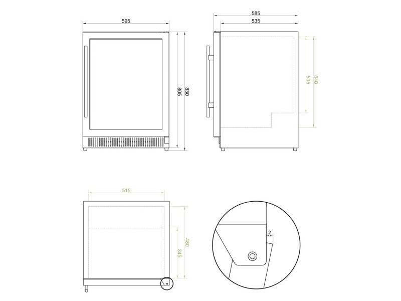 Modularna letna kuhinja - Element z zunanjim hladilnikom