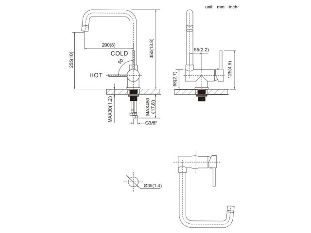 Enoročna preklopna kuhinjska armatura
