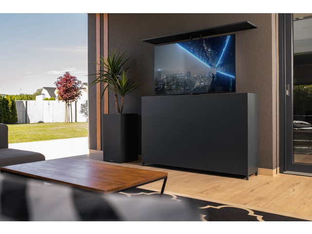 Outdoor TV Lift Schrank - pulverbeschichtetes Aluminium in anthrazit